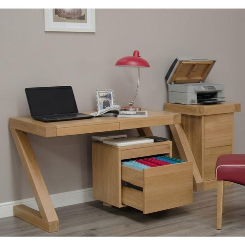 Solid oak desk and - oak, filing