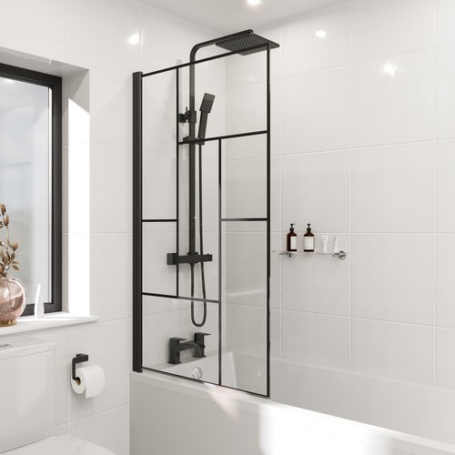 Black grid abstract bath - grid,