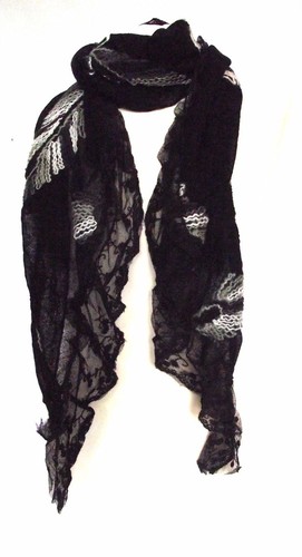 Angel feather black - black, scarf