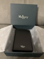 Mulberry Vertical Card Wallet. Small Classic Grain Leather Black. New With Boxes