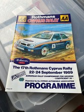 The 17th Rothmans Cyprus Rally 22 - 24th September 1989 Programme