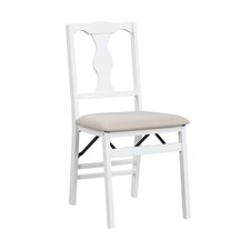 COSTWAY Set of 2 Folding Dining Chairs Space-saving Upholstered Kitchen Chair