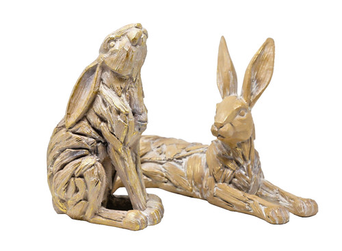 Large hare ornament set 2 - large,