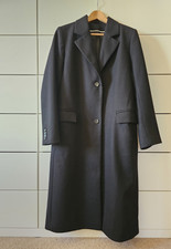 Cos Black Wool Cashmere Coat - Size UK 12 EU40