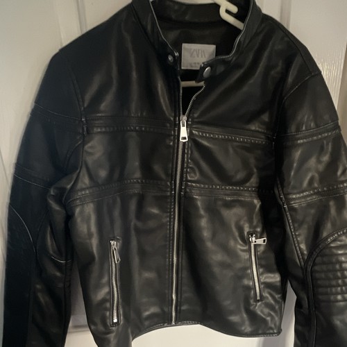 Zara boys black faux leather - faux,