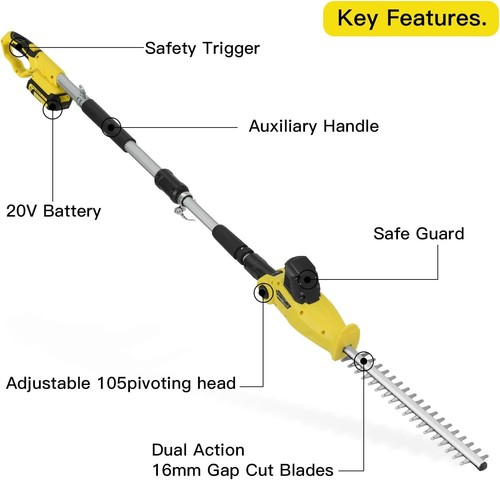 Cordless pole hedge trimmer - pole,