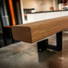 Handrail Stair Rail - Rectangle Oak with Black Square or Round Brackets