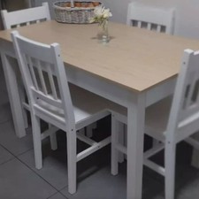 Large Dining Table Rustic 4/6 Seater Rectangular Wooden Oak Effect Kitchen Room