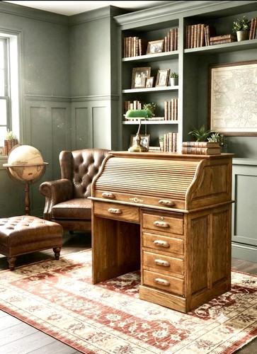 Vintage solid oak roll - solid, top
