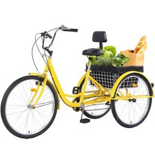 7-Speed Yellow Adult Tricycle