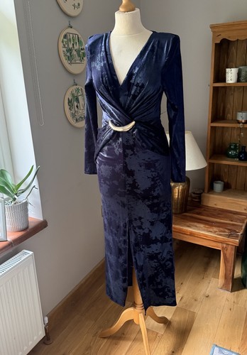 Zara navy blue crushed velvet - zara,