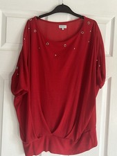 Blue Vanilla Red Top with Stud Detail Size Medium Excellent Condition