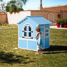 Blue Wooden Playhouse for Kids