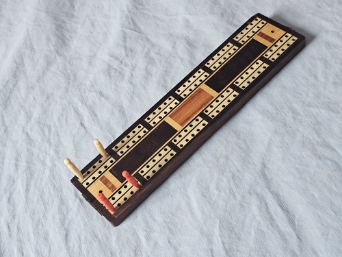 Vintage antique cribbage - vintage, board