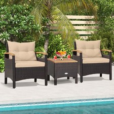 3-Piece Rattan Bistro Set