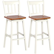 Set of 2 Bar Stools Wooden