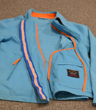 PAUL & SHARK Mens Windbreaker Hertitage Jacket UK 50" Chest Large Blue Orange