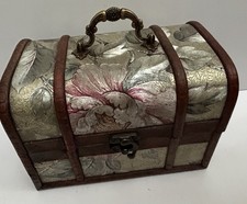 Wooden Style Colonial Trunk Treasure Chest Vintage Storage Box – 7.5” x 5”