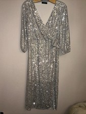 F&F Sequin Faux Wrap Midi