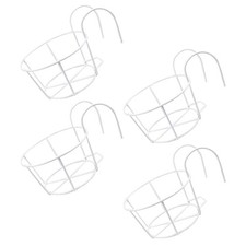  4 Pcs Balcony Planters for Apartment Railing Flower Boxes Decor Plants