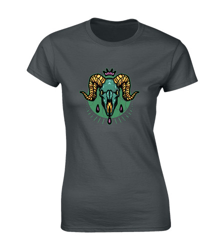 Goat skull ladies shirt cool - ladies, t
