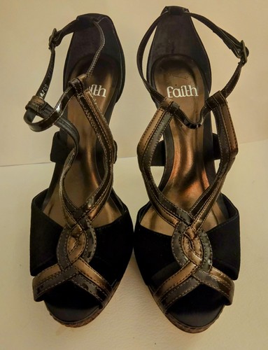 Faith black suede - black, heel