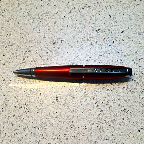 Cross red metal - red, pen