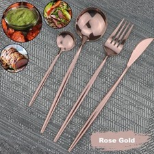 Stainless Steel Cutlery Sets Tableware Dining Kitchen Fork Spoons Kit Polished