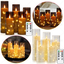 5PCS Flameless LED Flameless Flickering Pillar Candles with Remote Control Timer