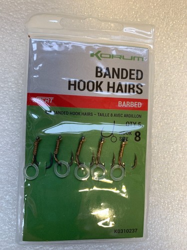 Korum banded hook hairs - banded,