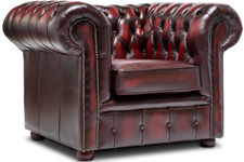 Chesterfield Single Seater Club Chair in Antique Red Leather