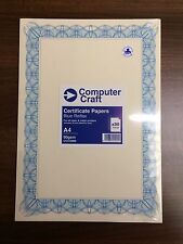 30 A4 Paper Plain Blank Certificates With Blue Border Incl 30 Silver Seals
