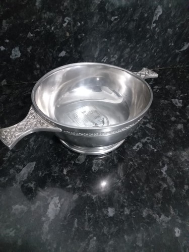 Vintage scottish pewter quaich - scottish,
