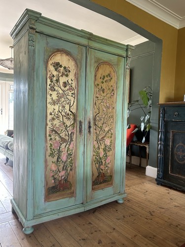 Vintage painted armoire - vintage,