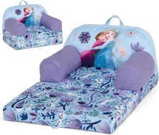 Kids Flip-Out Lounge Chair 2-in-1 Sleeper with Foam Comfort, Disney Frozen