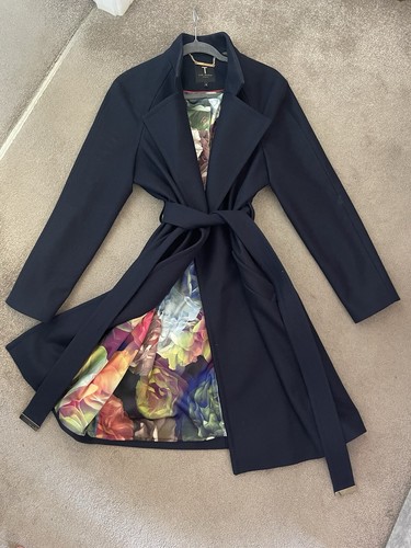 Ted baker coat navy - navy, wool