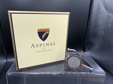 Aspinal Of London Silver Metallic Saffiano Handbag Hook Holder - In Original Box