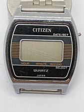 VINTAGE Rare Japan Made CITIZEN DIGITAL LCD watch DX 5033 Looking Good For Parts
