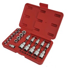 29pc Torx Star Sockets & Bit Set Female CRV E-torx Bits 1/4" 3/8" & 1/2"