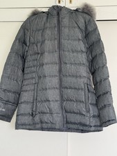 Karrimor KS-550 Grey Padded Jacket.Hood W Fur Trim. Duck Down filling UK 16
