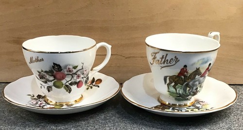 Cup saucer mother father - &,