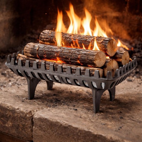Cast iron fire grate - cast,