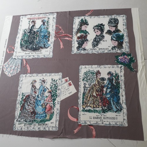 Vintage 1950s textile fabric - vintage,