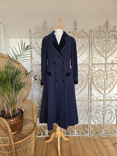 Vintage navy wool - , sheepskin