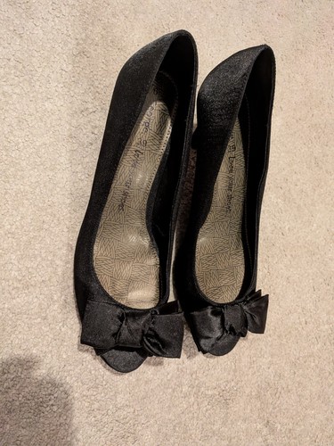 Black satin shoes 2inch - 2inch, heel