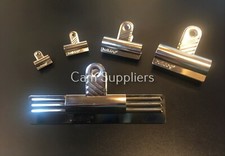 Original Bulldog Silver Metal Grip Clip Letters Binder Paper Strong Clips Chrome
