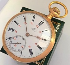 SWISS MADE OMEGA 18CT ME'S GOLD POCKET WATCH