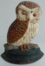 Cast Iron Owl Doorstop Vintage