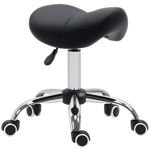 Homcom leather saddle stool - pu,