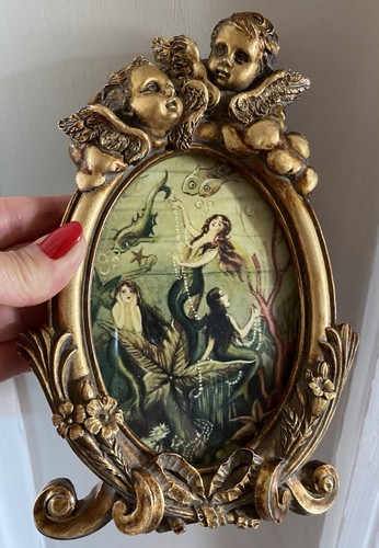 Vintage gilded cherubs picture - vintage,